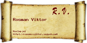 Rosman Viktor névjegykártya